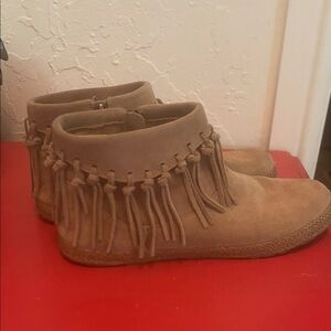 UGG Tan Suede Fringe Boots